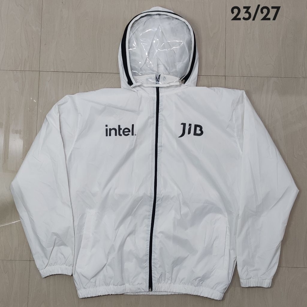 เสื้อแจ็คเก็ตกันลมสีขาว Intel JIB
