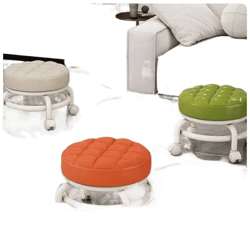 Universal wheel small stool, household pulley low stool, wheeled stool, small round stool, sofa stoo