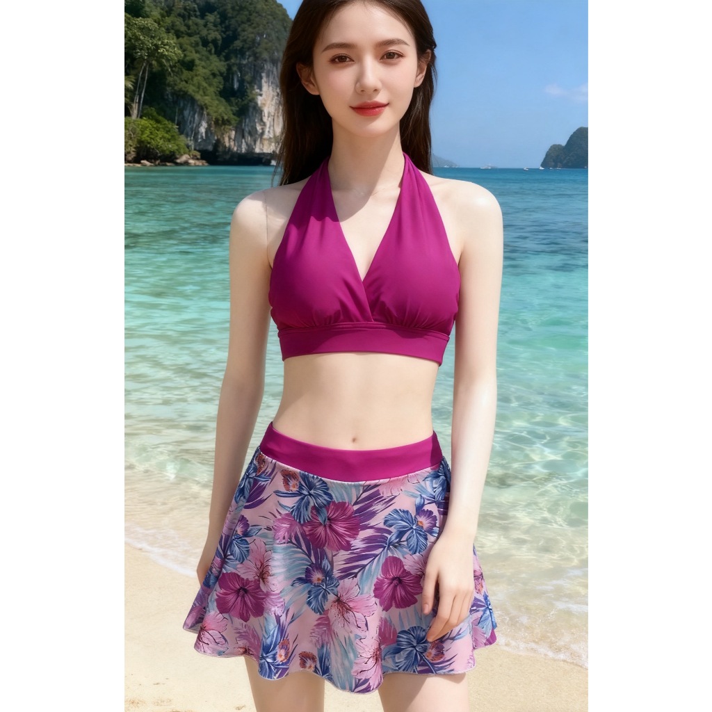 📣L-001ชุดว่ายน้ำผู้หญิง บิกินี่ ชุด 2 ชิ้น แบบใหม่