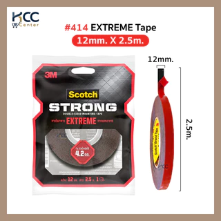 เทปกาวสองหน้า แรงยึดสูง #414 EXTREME Tape 3M Scotch ใช้ได้ทั้งภายในและภายนอกอาคาร (จำนวน1ม้วน)
