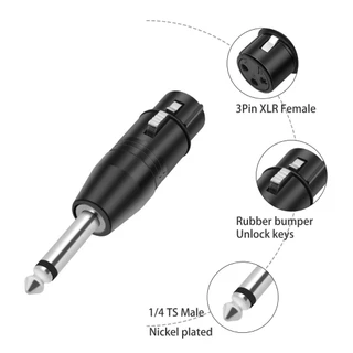 แจ็คแปลงแจ๊คทด ปลั๊กMIC MONO6.5mm-ท้าย XLR-CANNONผู้-เมีย ปลั๊กไมค์โมโน ออก XLR ตัวผู้-ตัวเมีย
