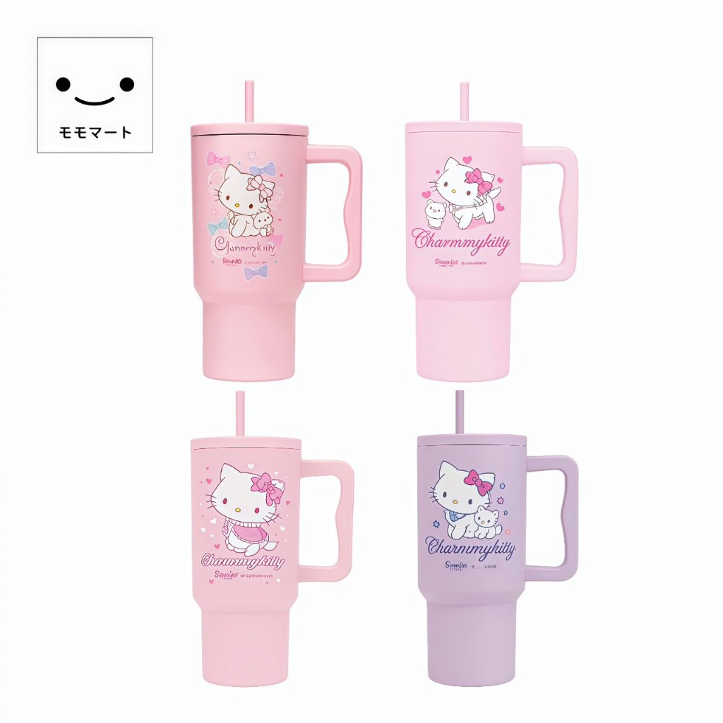 MOMOMART แก้วน้ำเก็บอุณหภูมิ มีหูจับ ลาย Charmmy Kitty ลิขสิทธิ์แท้ Sanrio ขนาด 30 Oz แก้วน้ำเก็บความเย็น แก้วเยติ