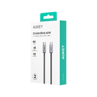 สายชาร์จ AUKEY USB-C to USB-C 1M. Gray (CB-DCC061) by Banana IT