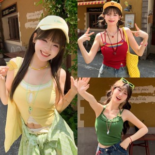 เสื้อสายเดี่ยว เสื้อผู็หญิง มีสีมากหมาย รัดรูป เบาบางสบาย#23…