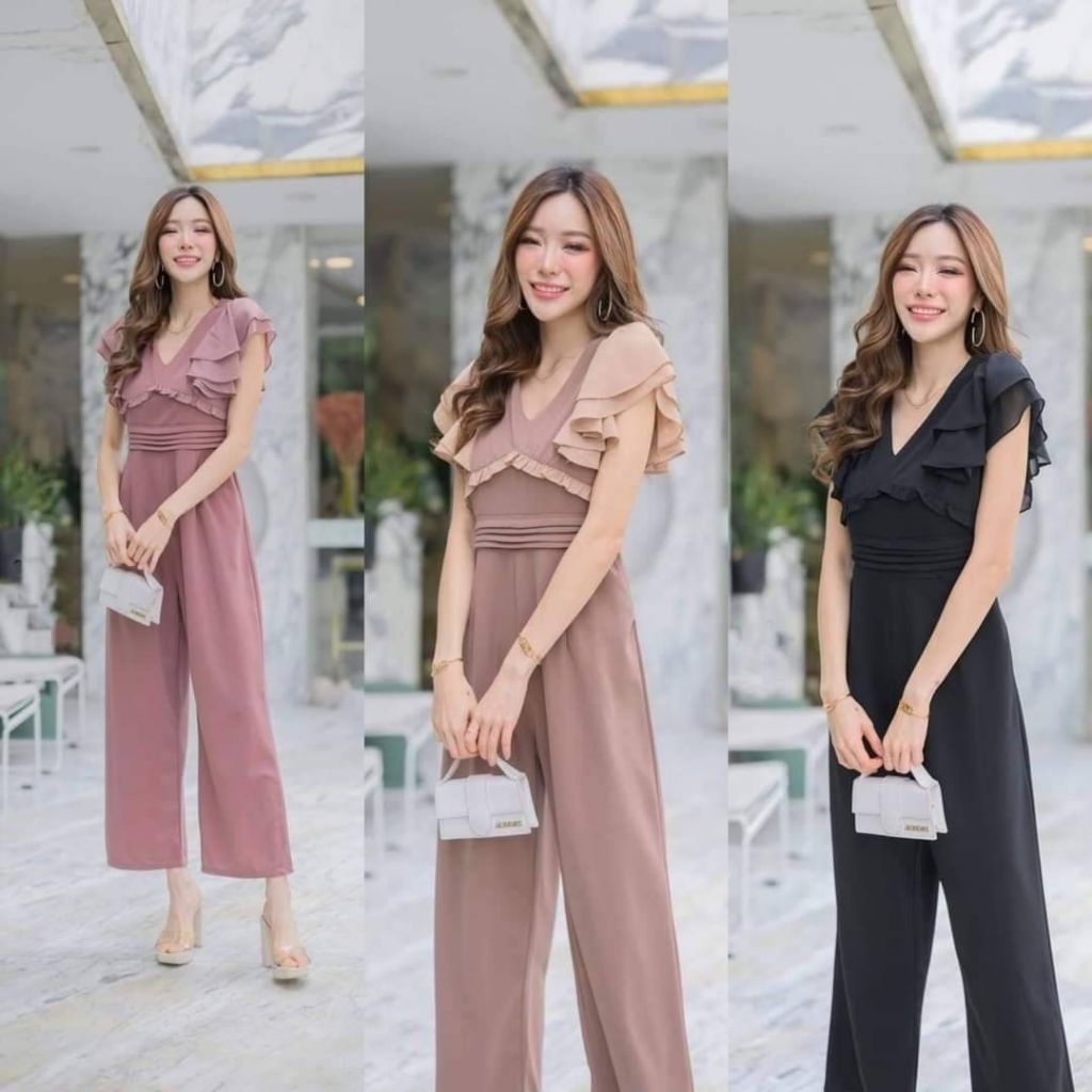 จั๊มสูท NUCHY สีดำ พร้อมส่ง