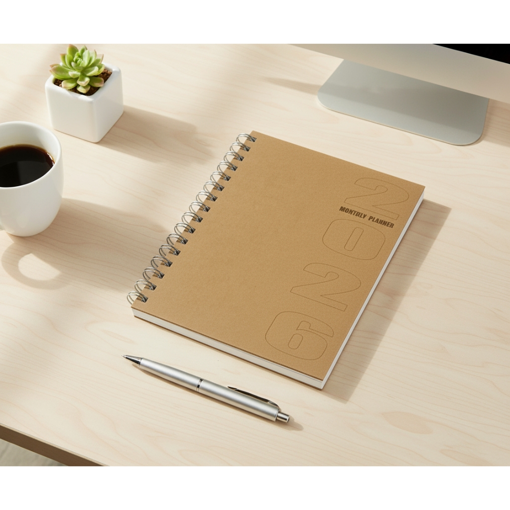 สมุด Monthly planer A5 ห่วงกระดูกงู แบบรายเดือน 2026 80 แผ่น