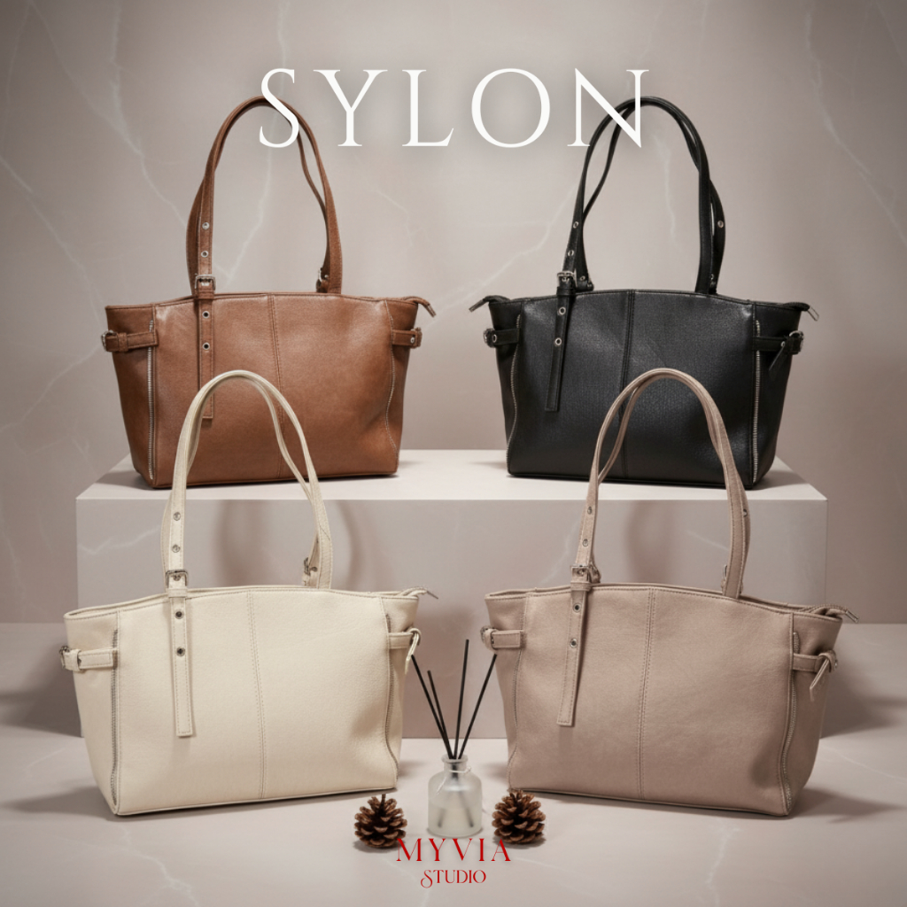 กระเป๋า Myvia Studio รุ่น Sylon กระเป๋าสะพายข้าง สายสะพายปรับได้ กระเป๋าสะพายไหล่ เท่ 5165