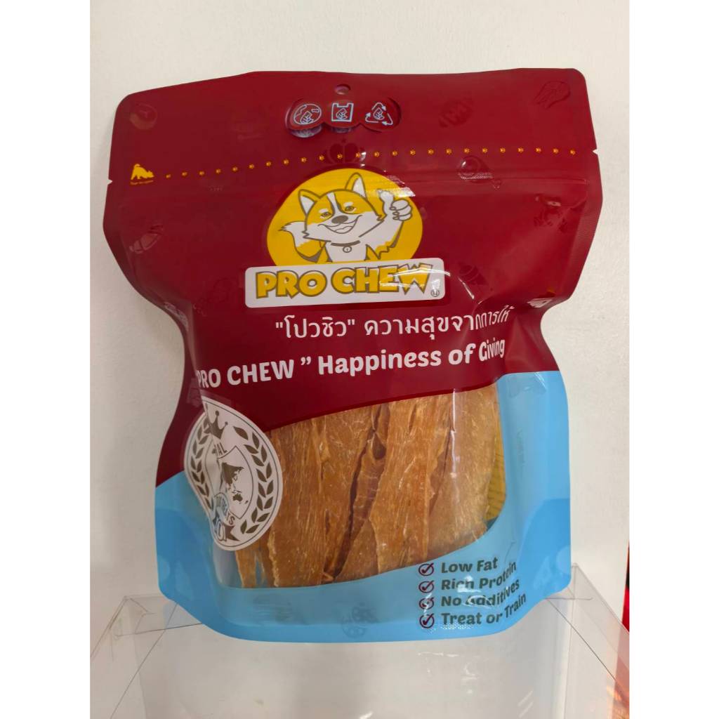 PRO CHEW Chrispy Chips 140g โปวชิว อกไก่บางกรอบ 140 กรัม ธรรมชาติ 100% ไม่แต่งสี แต่งกลิ่น -ขนมหมา ขนมสุนัข