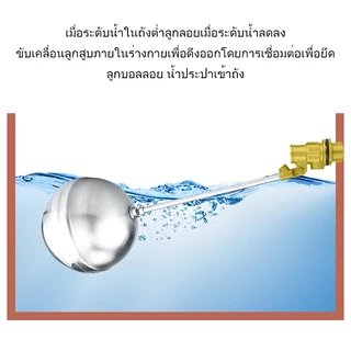 (COD)ลูกลอยแทงค์น้ำ วาล์วลูกลอย ลูกลอยอัตโนมัต ลูกลอยตัดน้ำ วาล์วทองเหลือง / ทรงกลมสแตนเลส ไม่เป็นสนิม ขนาด 1/2",3/4",1"