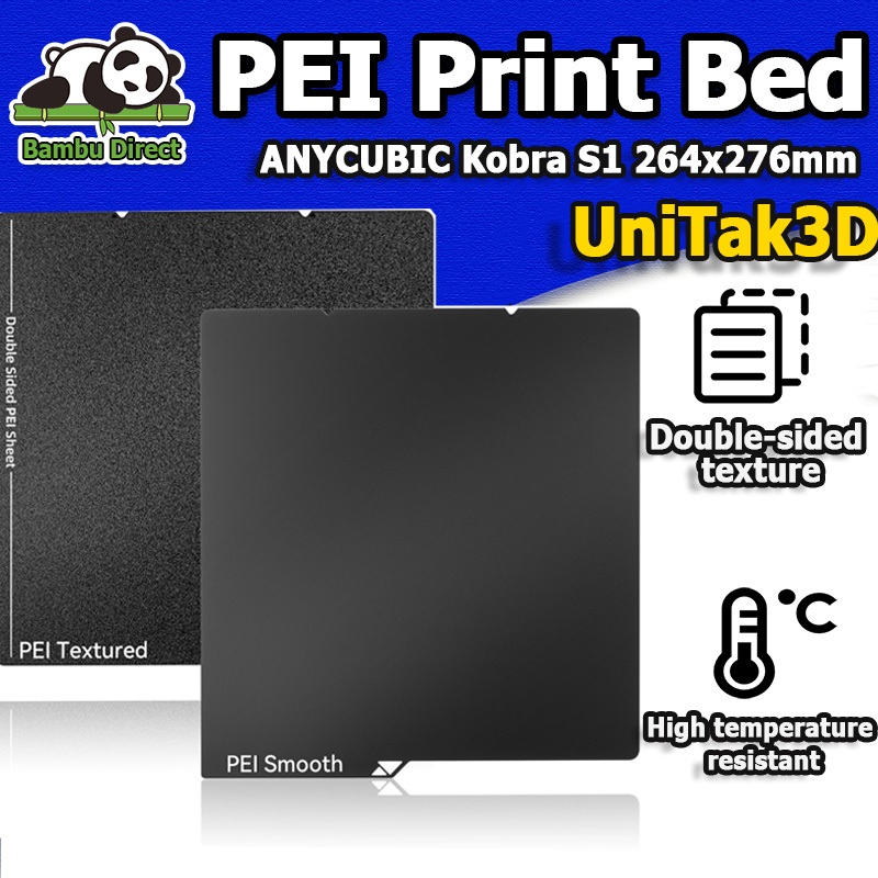 เครื่องพิมพ์ 3 มิติ ANYCUBIC Kobra S1 แผ่นสร้าง PEI ขนาด 264x276 มม. ผิวเรียบสองด้าน สำหรับ Kobra S1