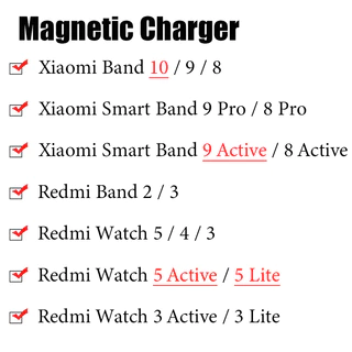 สายชาร์จนาฬิกา USB สําหรับ Redmi Watch 5 4 3 Lite Active / Xiaomi Mi Band 10 9 8 Pro / Redmi Smart Band 2 3