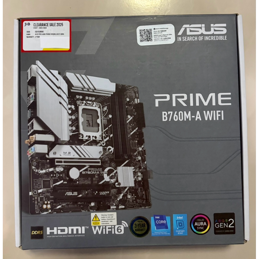 MAINBOARD (1700) มือ1 ASUS PRIME B760M-A-WIFI-DDR5 พร้อมส่ง