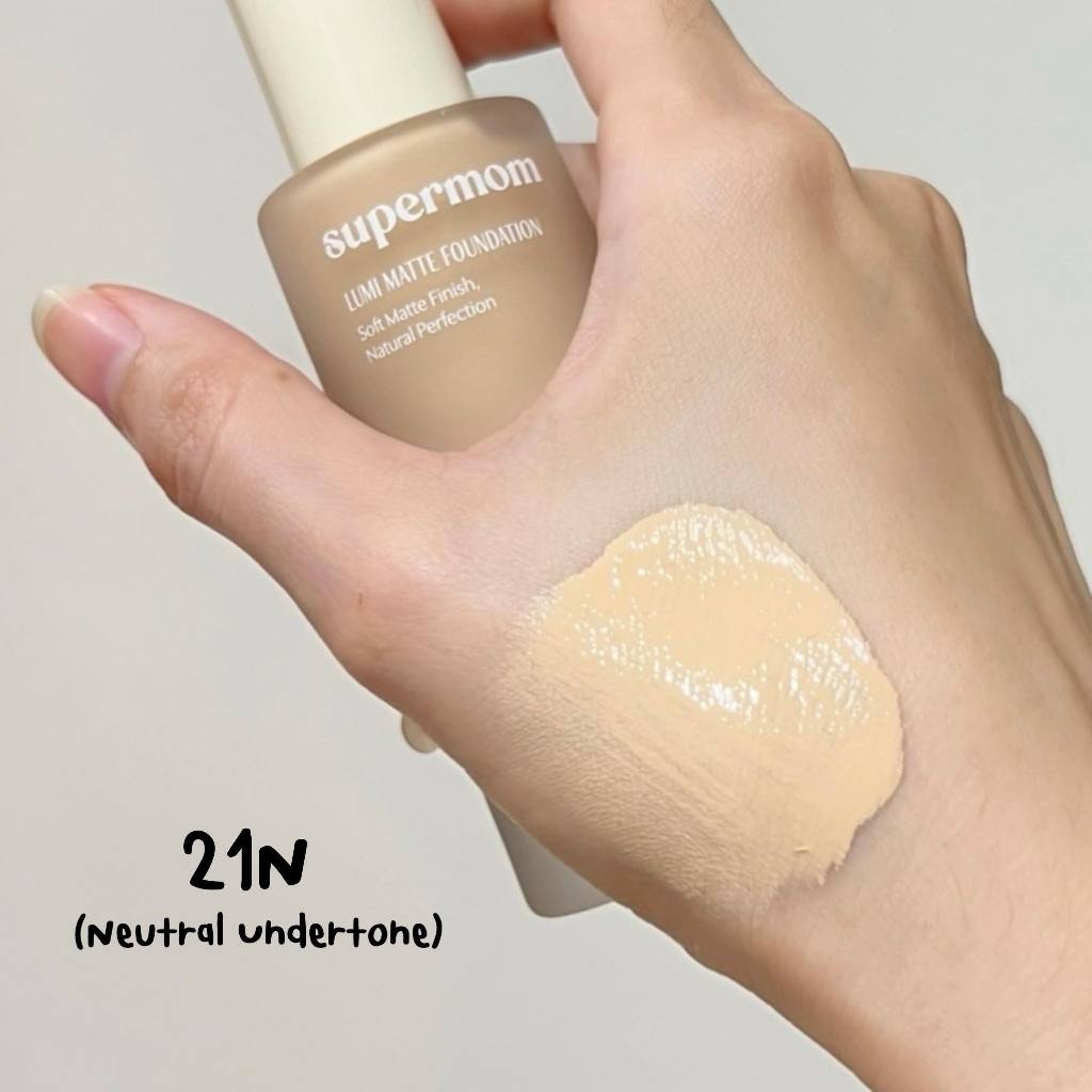 ขนาดจริงเบอร์ 21N รองพื้นเนื้อแมตต์ ติดทน SUPERMOM l LUMI MATTE FOUNDATION 30 ml.