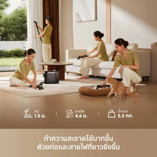 Dreame N20 Steam Vacuum แรงดูดทรงพลัง มาพร้อมหัวดูดหลากหลาย พ่นไอน้ำร้อน100°C ใช้ได้กับโซฟา ผ้าม่าน พรม และผ้าทุกชนิด