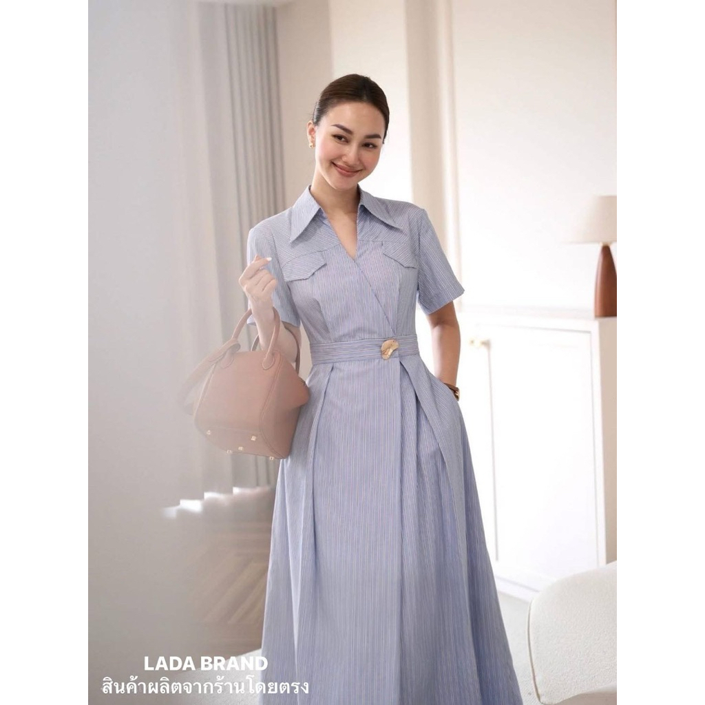 New Lada brand blue stripe dress