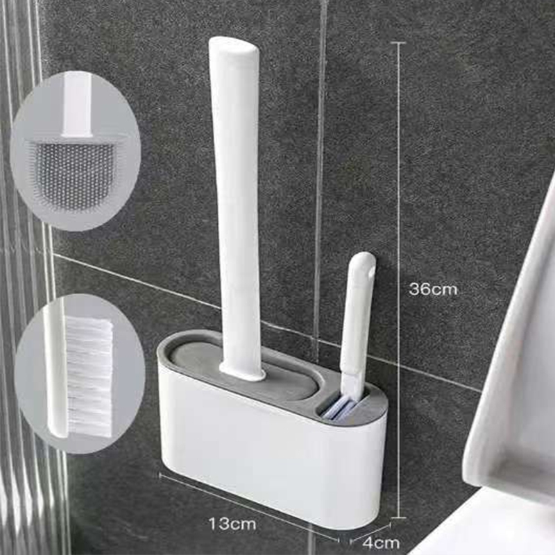 แปรงขัดห้องน้ำ แปรงขัดห้องน้ำซิลิโคน แปรงขัดห้องน้ำชุดเซ็ต ติดผนัง  ชุดเซ็ต2in1 วัสดุ PP คุณภาพสูง