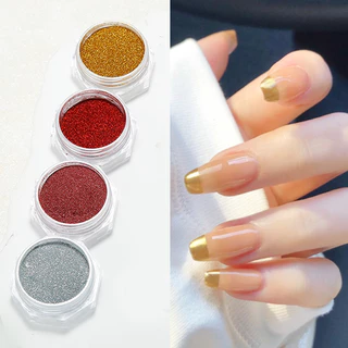 Nawoelite ผงกระจก Silver Golden ผงกระจกสีเงิน-ทอง ผงกระจกสะท้อนแสง ผงตกแต่งเล็บเมทัลลิก เนื้อเนียนทาเองได้ง่าย