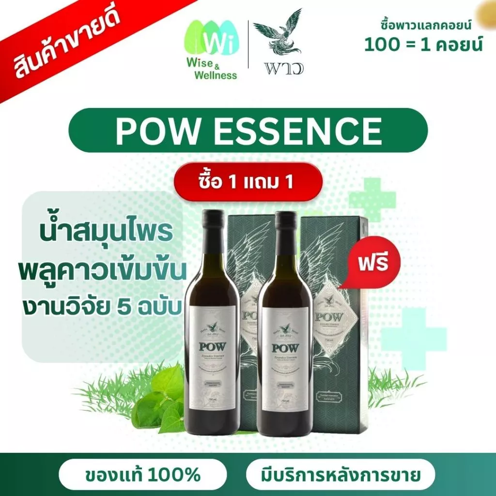 [โปร 1แถม1] POW ของแท้ส่งฟรี พาวน้ำ พลูคาวสกัดเข้มข้นผสมสมุนไพรรวม บำรุงสุขภาพ อร่อยทานง่าย