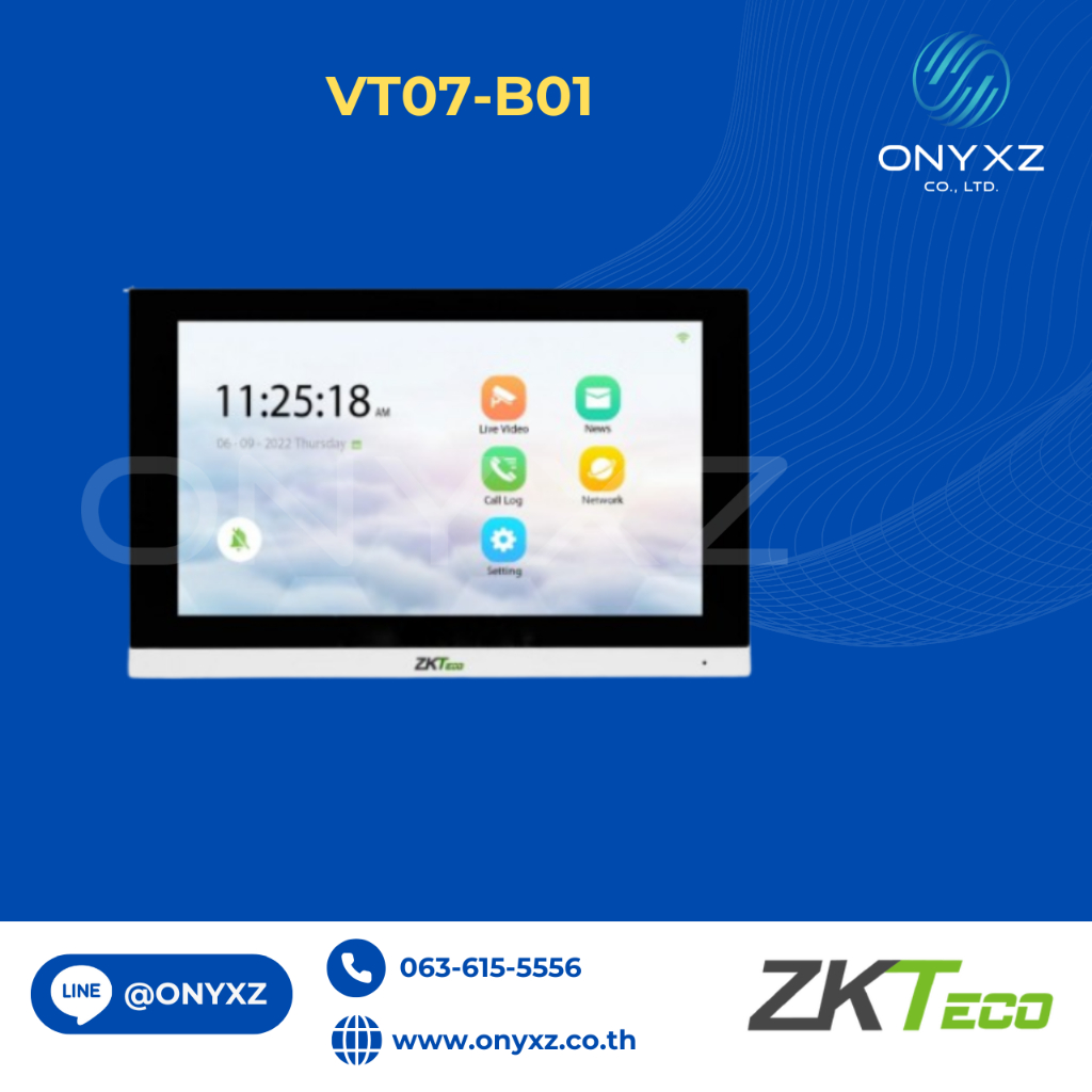 ZKTeco VT07-B01 Smart IP Video Indoor Monitor By Vnix Group