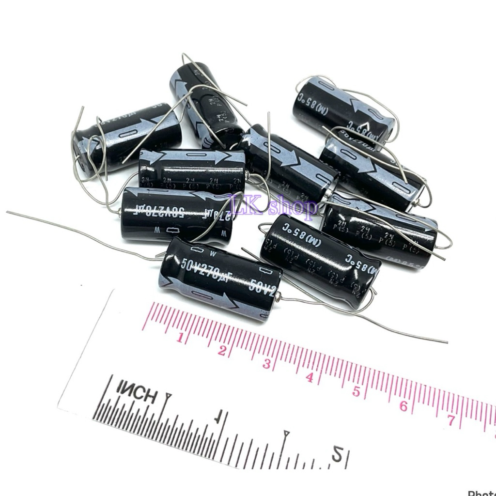 C หางหนู 270uf 50v Capacitor หางหนู  85องศา (ราคา5ชิ้น) สินค้าพร้อมส่ง
