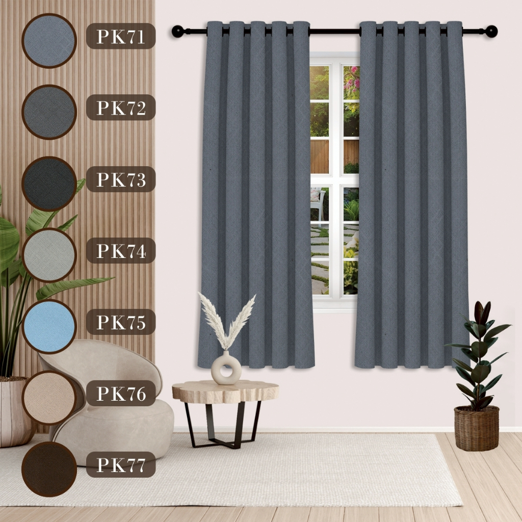 PK ผ้าม่านหน้าต่าง/ประตู(การ์เดน)  6 เฉดสี กันแสง UV 85%-95% มาพร้อมสำหรับเนื้อผ้าที่หนานุ่มเป็นพิเศษ สามารถกั้นห้องกั้น