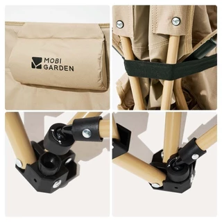 Mobi garden เก้าอี้พับ ปรับได้ 3 ระดับ แบบพกพา สําหรับตั้งแคมป์ เก้าอี้หลังสูง ตั้งแคมป์