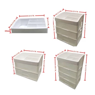 ชั้นใส่เครื่องสำอาง 9ช่อง 19x26x6.5CM วางเครื่องสำอาง ลิ้นชัก2ชั้น ลิ้นชัก3ชั้น แก๊ะสีขาว แก๊ะใส