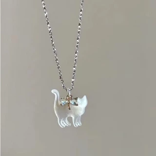 สร้อยคอแฟชั่น จี้ลูกแมว เครื่องประดับแฟชั่นผู้หญิง necklace Y2K