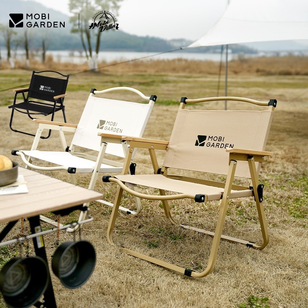 mobi Garden แคมป์ปิ้ง เก้าอี้พับ ขาเหล็ก รุ่น Low Chair Oxford พับเก็บง่าย หลังเตี้ย