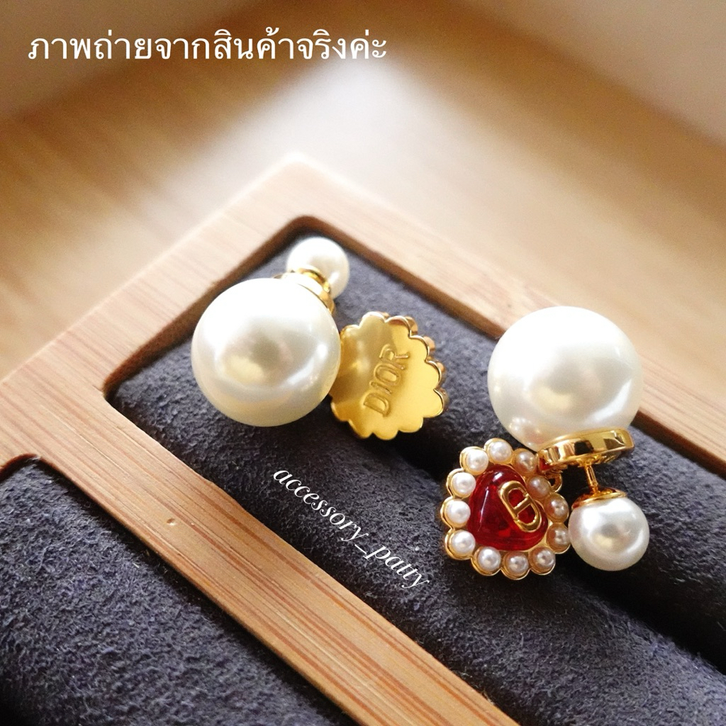 ♥️ต่างหูมุกก้านเงิน รุ่นD/56 จี้หัวใจสีแดงล้อมมุก สวยมากๆค่ะ งานสวยเป๊ะสุดค่ะ✨ - รูปที่ 6