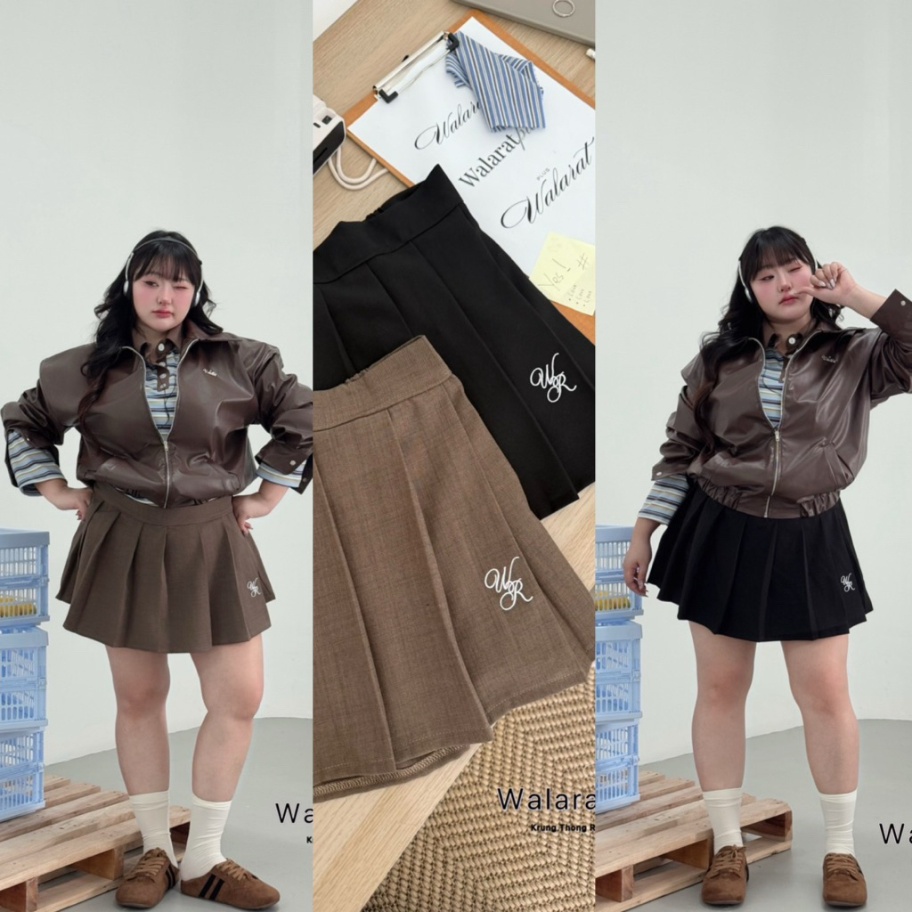 Everyday Skirt - กระโปรงพลีททรงสวย มีซับใน สาวอวบ เอว 32-46 นิ้ว กระโปรงสาวอวบ กระโปรงไซส์ใหญ่