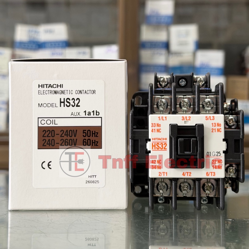 Hitachi HS32 (คอยล์ 220V, 380V) แมกเนติก คอนแทคเตอร์ (1NO + 1NC)
