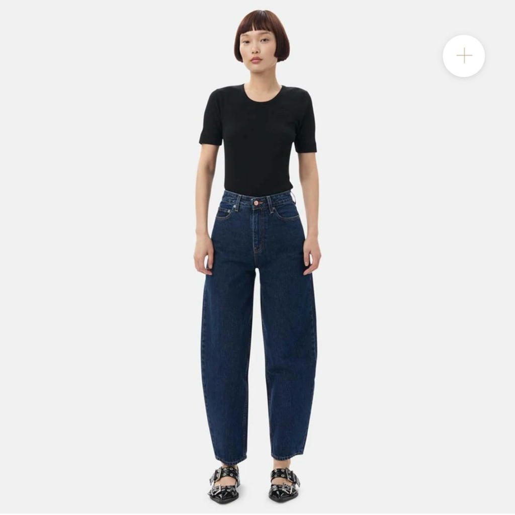 พร้อมส่ง ‼️ กางเกงยีนส์ Ganni Dark Blue Stary Jeans ทรง barrel เท่ๆ