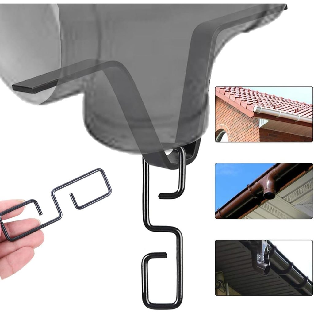 คลิปเชื่อมต่อโซ่ฝนทรงตัว V สำหรับรางน้ำฝน ตัวอะแดปเตอร์รางน้ำ สำหรับท่อระบายน้ำและตะขอแขวนตกแต่งสวน - รูปที่ 2