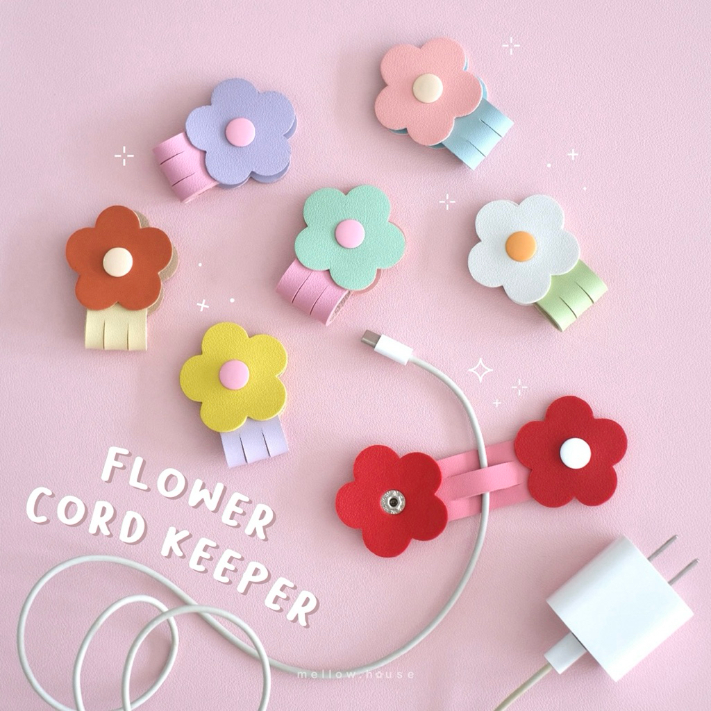 Flower Cord Keeper ที่จัดระเบียบสายรูปดอกไม้น่ารัก