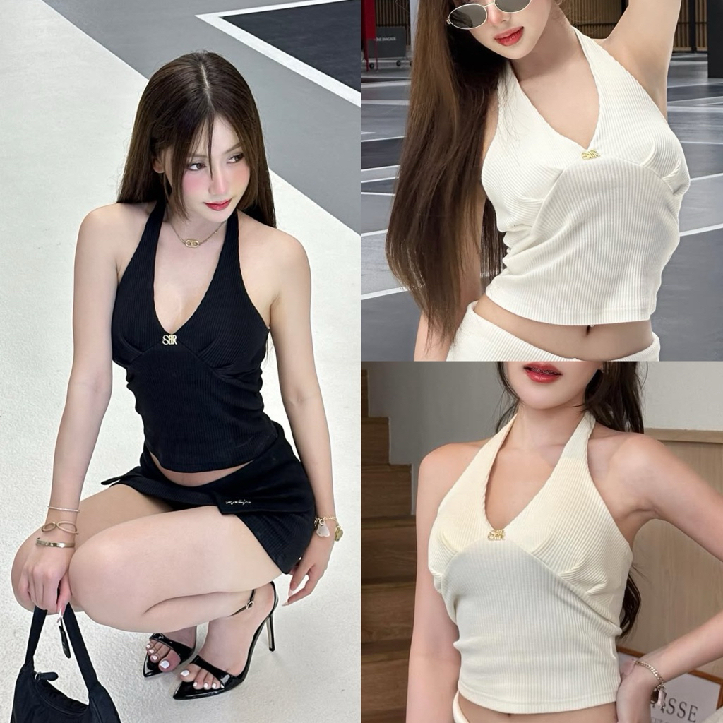 Gorgeous Top✨(SR21) เสื้อผูกคอผ้าร่อง siristylebkk