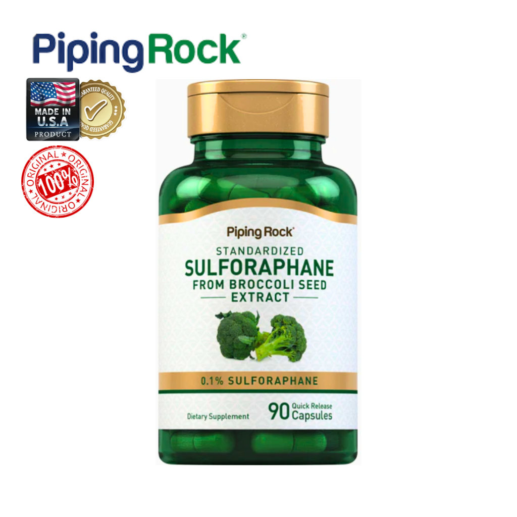 Piping Rock | Sulforaphane (Broccoli) | สารสกัดซัลโฟราเฟนจากเมล็ดบรอกโคลี | 90 แคปซูล | แท้พร้อมส่ง