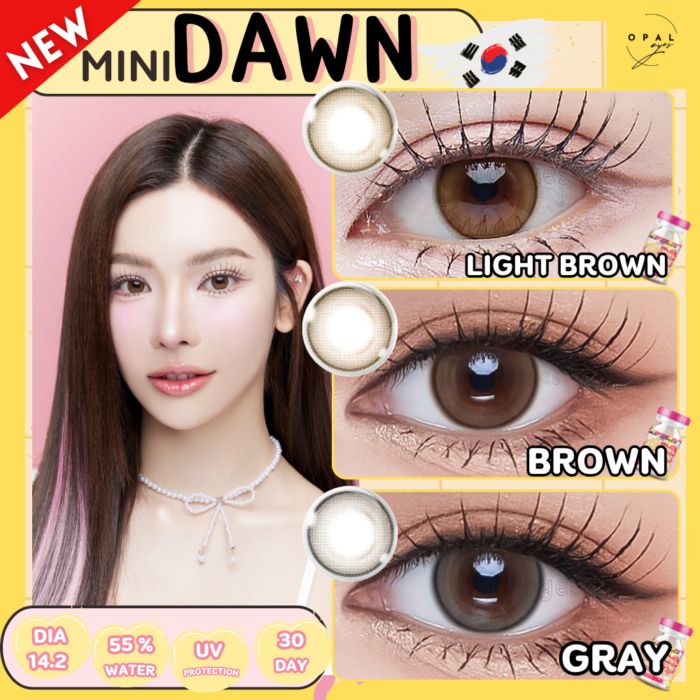 Kitty Kawaii รุ่น Mini Dawn คอนแทคเลนส์ สีมาใหม่!!! 🌷 Light Brown/Brown / Gray  ✨ขนาดมินิ✨