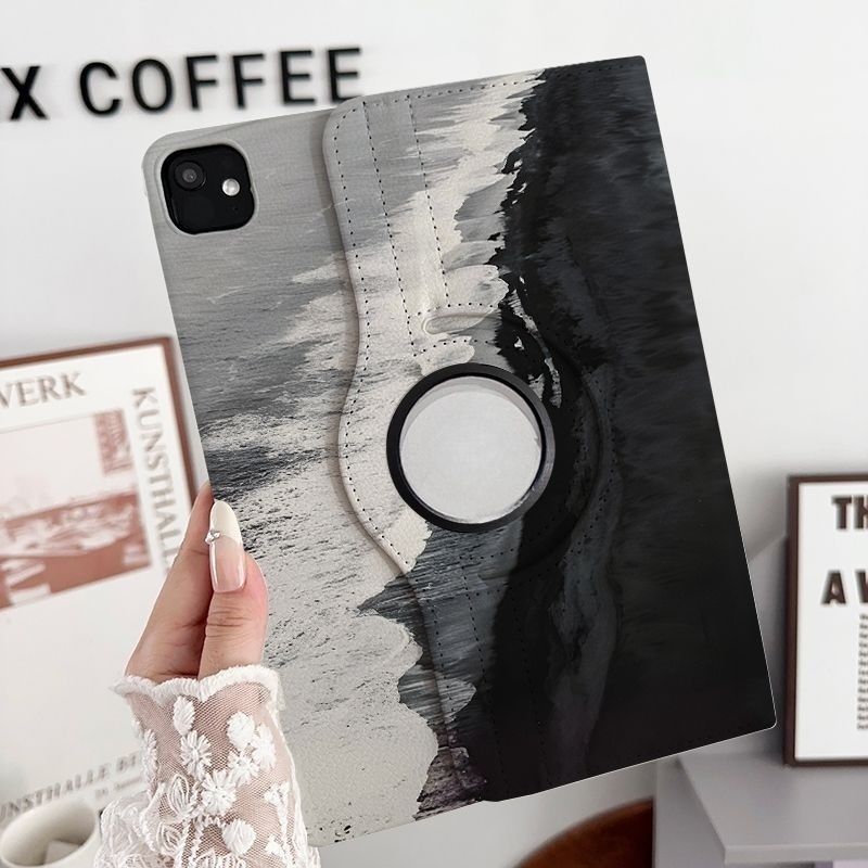 🌻24 ชั่วโมง🌻เคสไอแพด หมุนได้ 360° Air7 Air8 Pro13 2025 ทะเลดำ สำหรับ iPad Gen11 Gen12 Mini6 Pro11