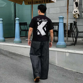 FEEL'S เสื้อยืดครอป ทรง BOXY [ โดมิโน่ ] - STREET COTTON 100% คอฟิต MAID IN BANGKOK
