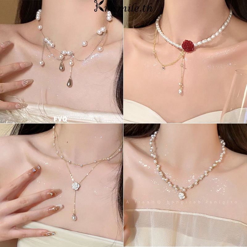 COD-ในไทยพร้อมส่ง💖สร้อยคอแฟชั่น ประดับมุก ระดับไฮเอนด์ เครื่องประดับแฟชั่น สำหรับผู้หญิง เหมาะกับของขวัญ-kri
