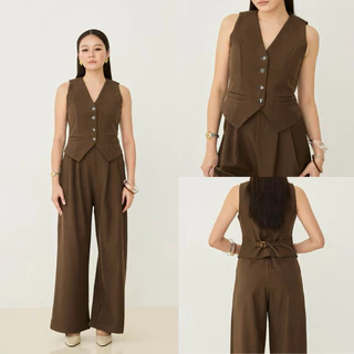 swana.ss - Mona vest set V2 XS-2XL เสื้อแขนกุด + กางเกงขายาวเสื้อแขนกุดกระดุม swana