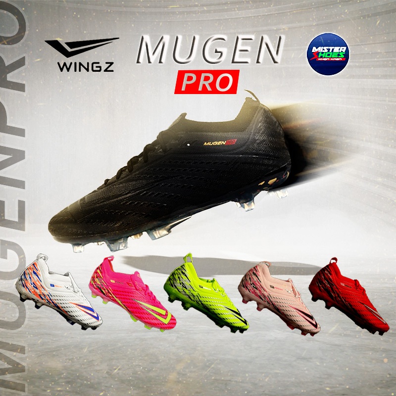 Wingz MUGEN PRO รองเท้าสตั๊ด Flyknit  แถมเชือกและกระเป๋า (ยกเว้นชมพูอ่อน เขียว มีเชือกอย่างเดียว )