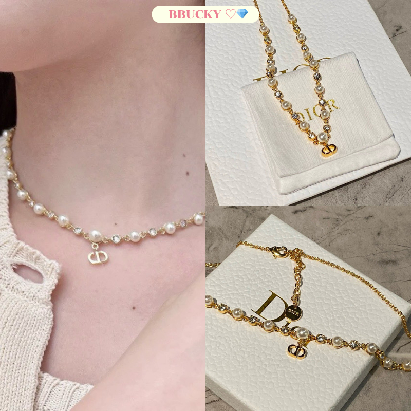 (DI42) สร้อยคอ D เกรด Ori 1:1 สินค้าพร้อมส่ง ปั๊มชัด ลูกคุณสุดๆ ♡