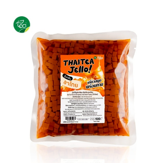 ทีอีเอ วุ้นชาไทย Thai Tea Jelly วุ้นสำเร็จรูป พร้อมทาน ท็อปปิ้งเครื่องดื่ม  ขนาด 500 กรัม