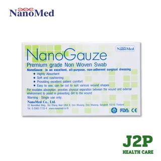 NanoGauze นาโนก๊อซ ผ้าก๊อซเนื้อนุ่มพิเศษ ยกกล่อง ไม่ติดแผล ไม่หลุดลุ่ย มี 3 ขนาด (กล่องบรรจุ10ซอง)