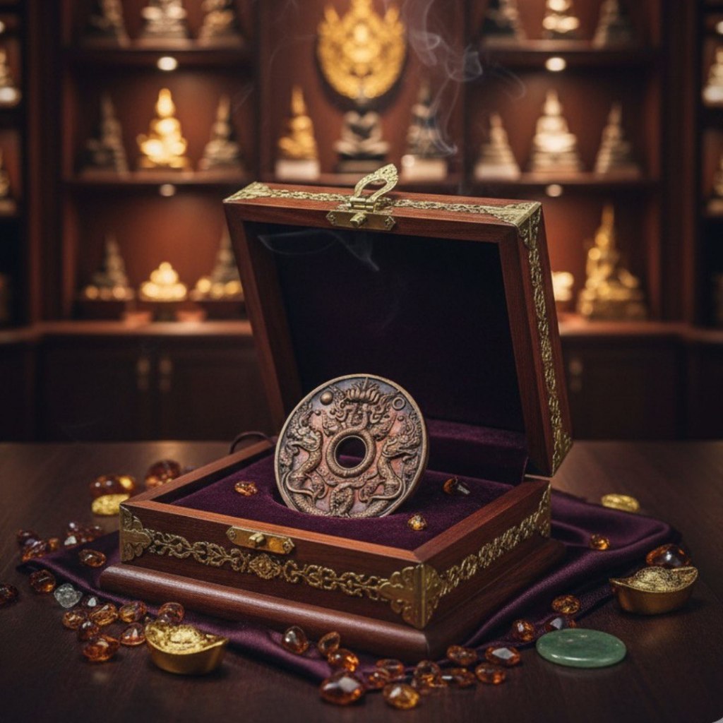 Money Amulet Black Dragon (เหรียญเครื่องรางบงกชนาคราช)