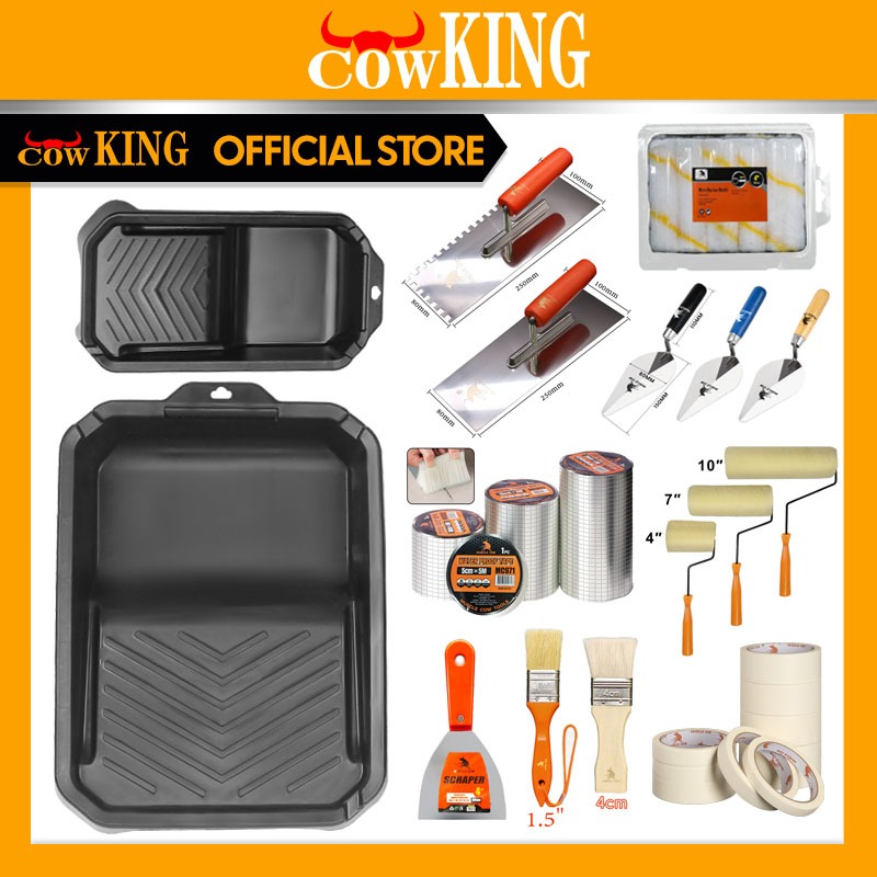 COW KING แปรงทาสีทุกชนิดของอุปกรณ์ DIY  แปรงทาสีลูกกลิ้งแปรงสแตนเลสมีดโกนความงามเทปแปรงผม