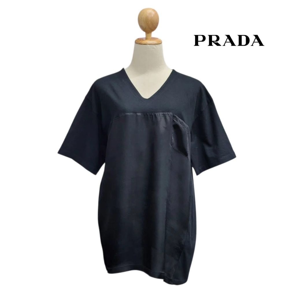 SS08 Contrast V-neck Pocket TeeSz. L