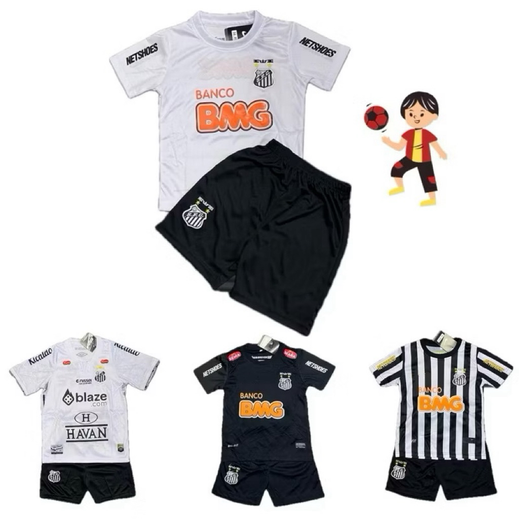 ชุดกีฬาเด็ก! 🧒🏻ทีมชาติซาน-โตส ( เสื้อ + กางเกง) ผ้านิ่ม ใส่สบาย  เนื้อไม่บาง ไม่หนามาก  ไม่ระคายเคืองผิวเด็ก